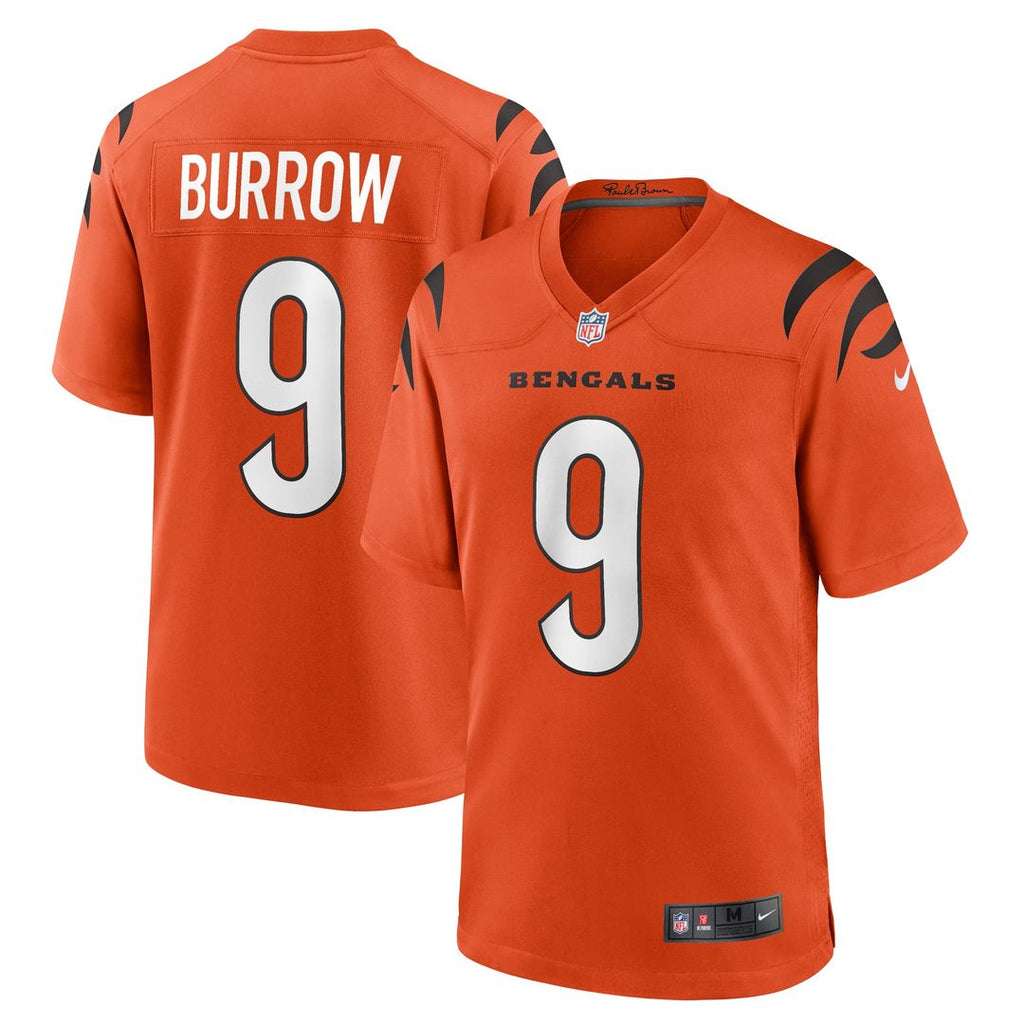 Men's Nike Cincinnati Bengals Joe Burrow Orange Alternate Game NFL Jersey