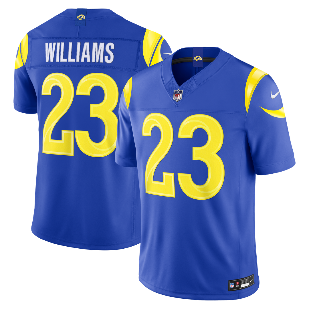 Men's Nike Los Angeles Rams Kyren Williams Royal Vapor F.U.S.E. Stitched Limited NFL Jersey