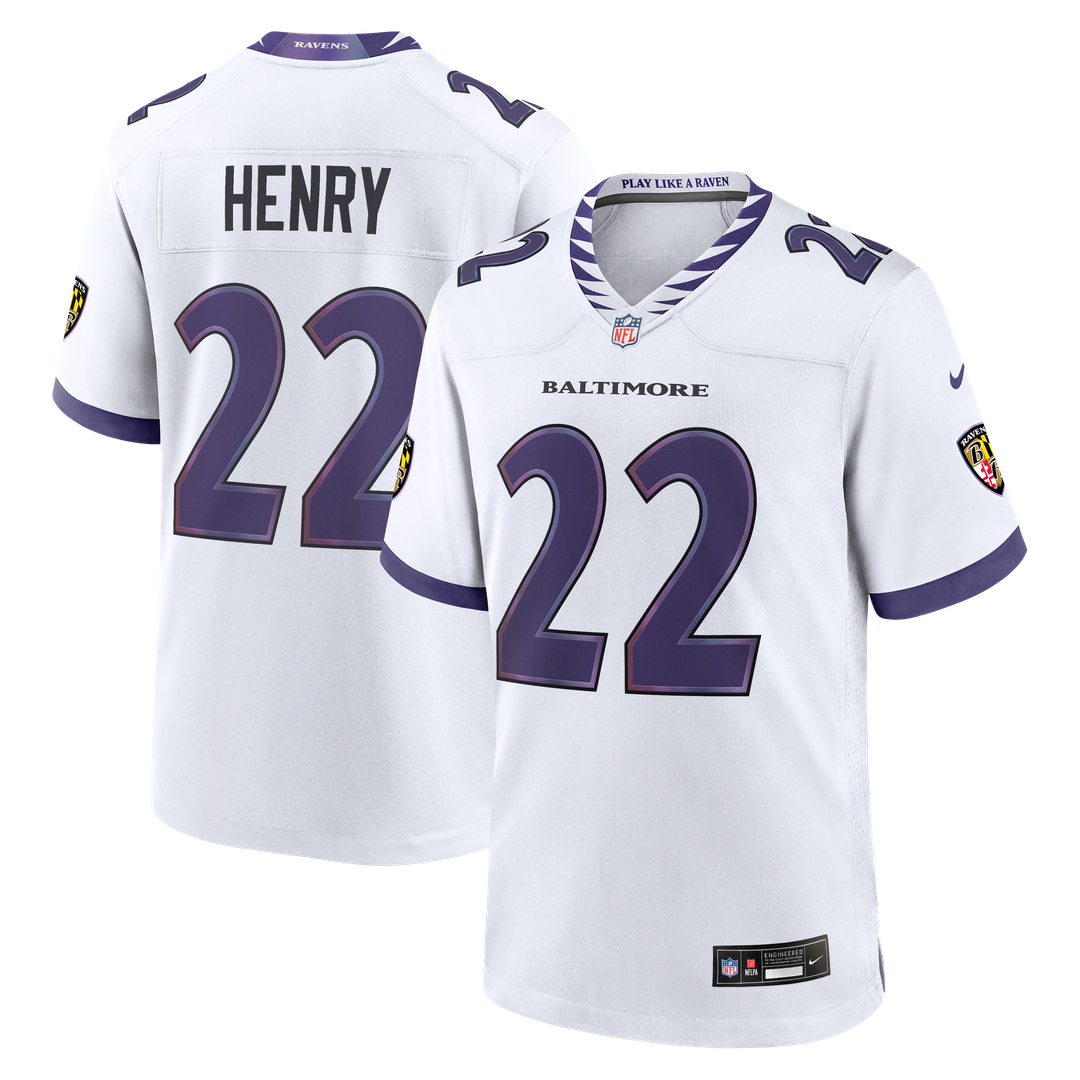 Men's Nike Baltimore Ravens Derrick Henry White Game NFL Jersey