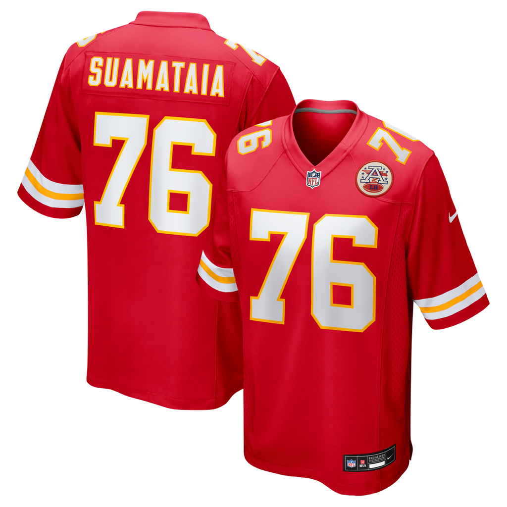 Men's Nike Kansas City Chiefs Kingsley Suamataia Red Game NFL Jersey