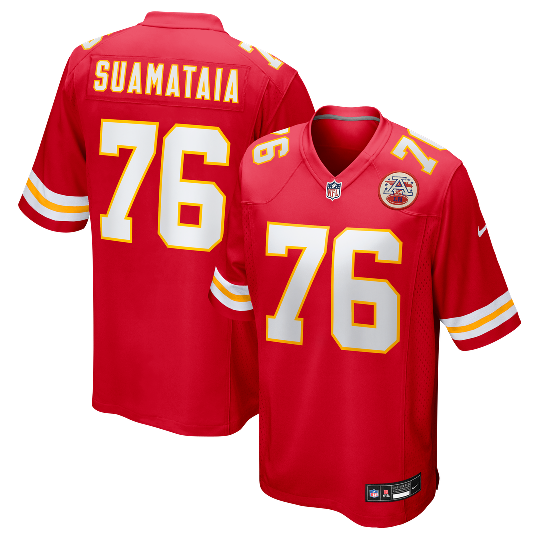 Men's Nike Kansas City Chiefs Kingsley Suamataia Red Game NFL Jersey