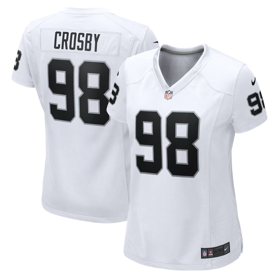 Women's Nike Las Vegas Raiders Maxx Crosby White Game NFL Jersey