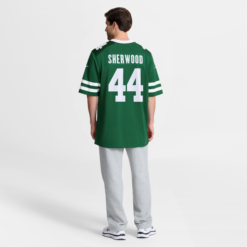 Men's Nike New York Jets Jamien Sherwood Legacy Green Team Game NFL Jersey