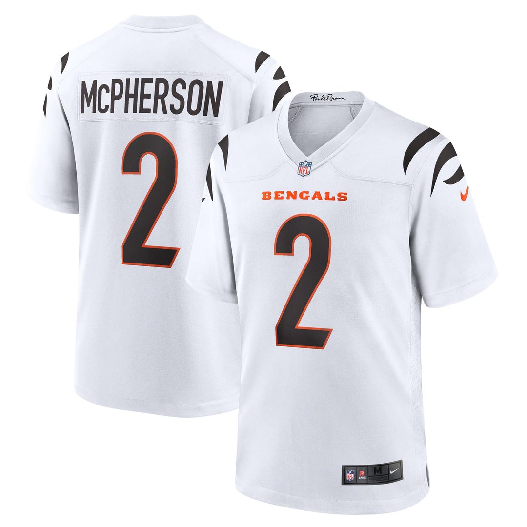 Men's Nike Cincinnati Bengals Evan McPherson White Game Player NFL Jersey