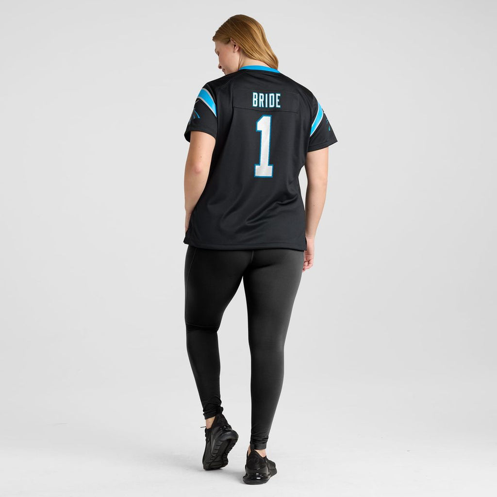 Women's Nike Carolina Panthers Number 1 Bride Black Game NFL Jersey