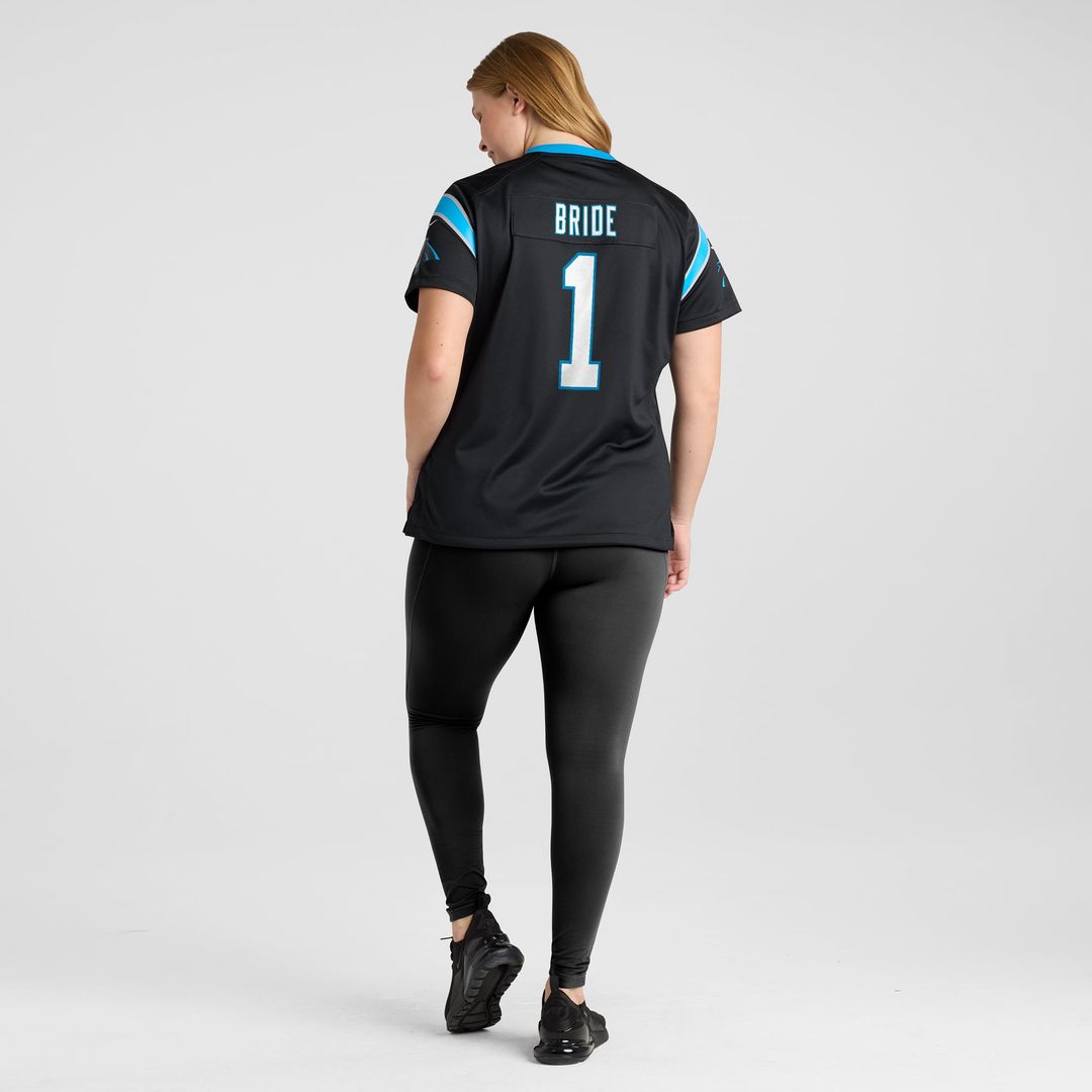 Women's Nike Carolina Panthers Number 1 Bride Black Game NFL Jersey