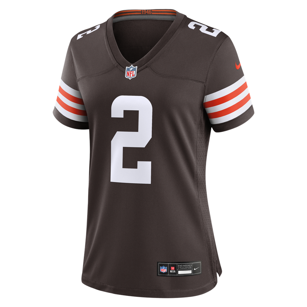 Women's Nike Cleveland Browns Shedeur Sanders Brown Team Game NFL Jersey