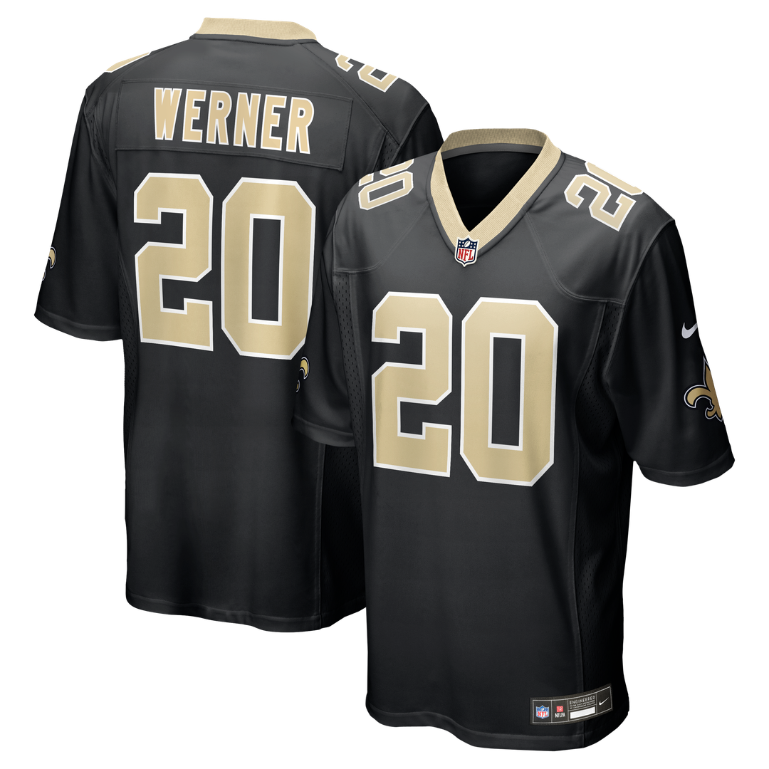 Men's Nike New Orleans Saints Pete Werner Black Game NFL Jersey