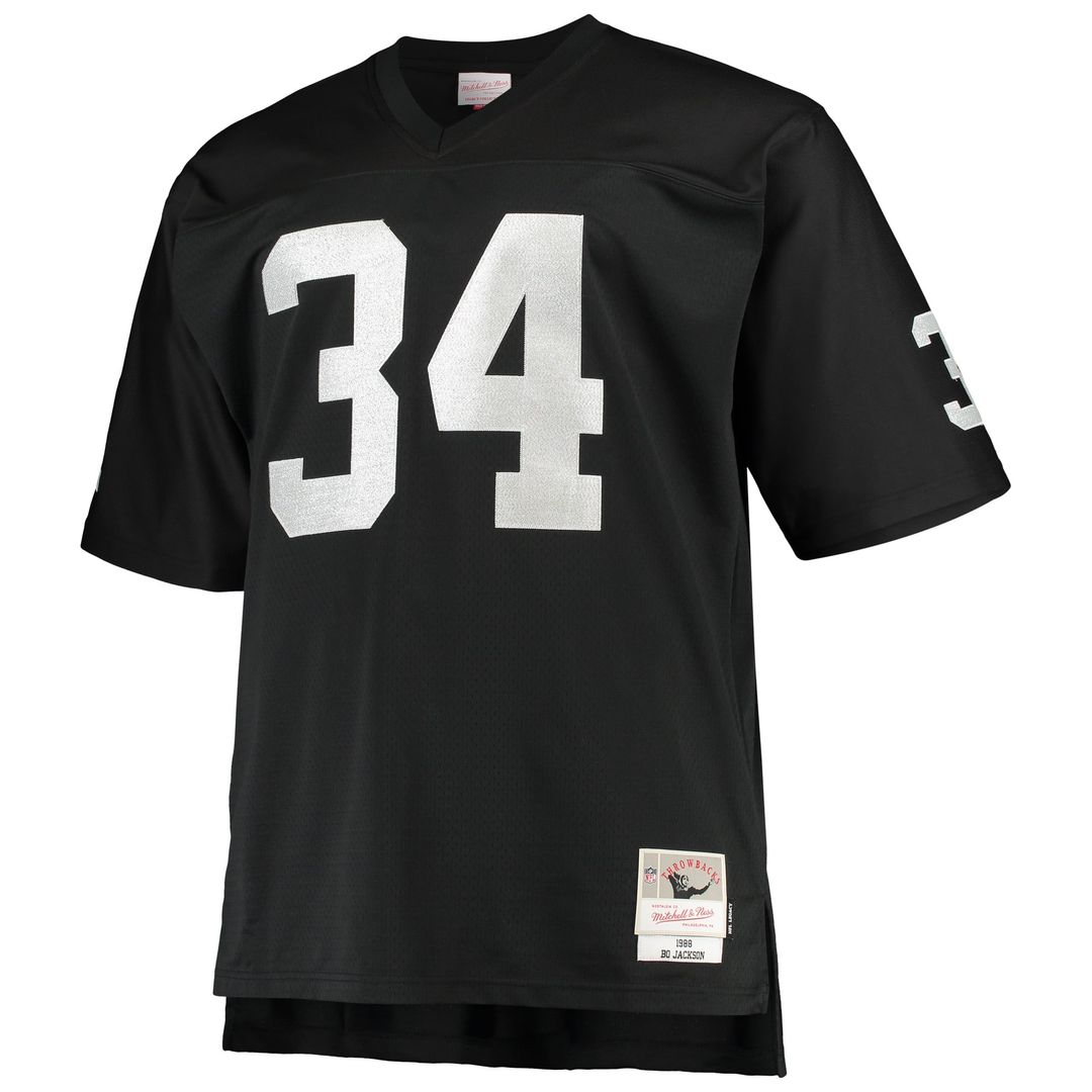 Men's Big & Tall Mitchell & Ness Las Vegas Raiders Bo Jackson White 1988 Retired Player Replica NFL Jersey
