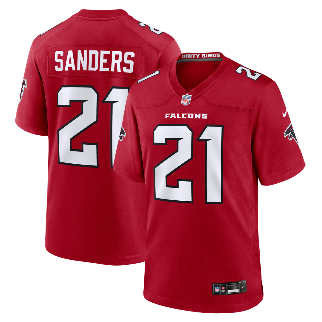 Men's Nike Atlanta Falcons Deion Sanders White Retired Player Game NFL Jersey
