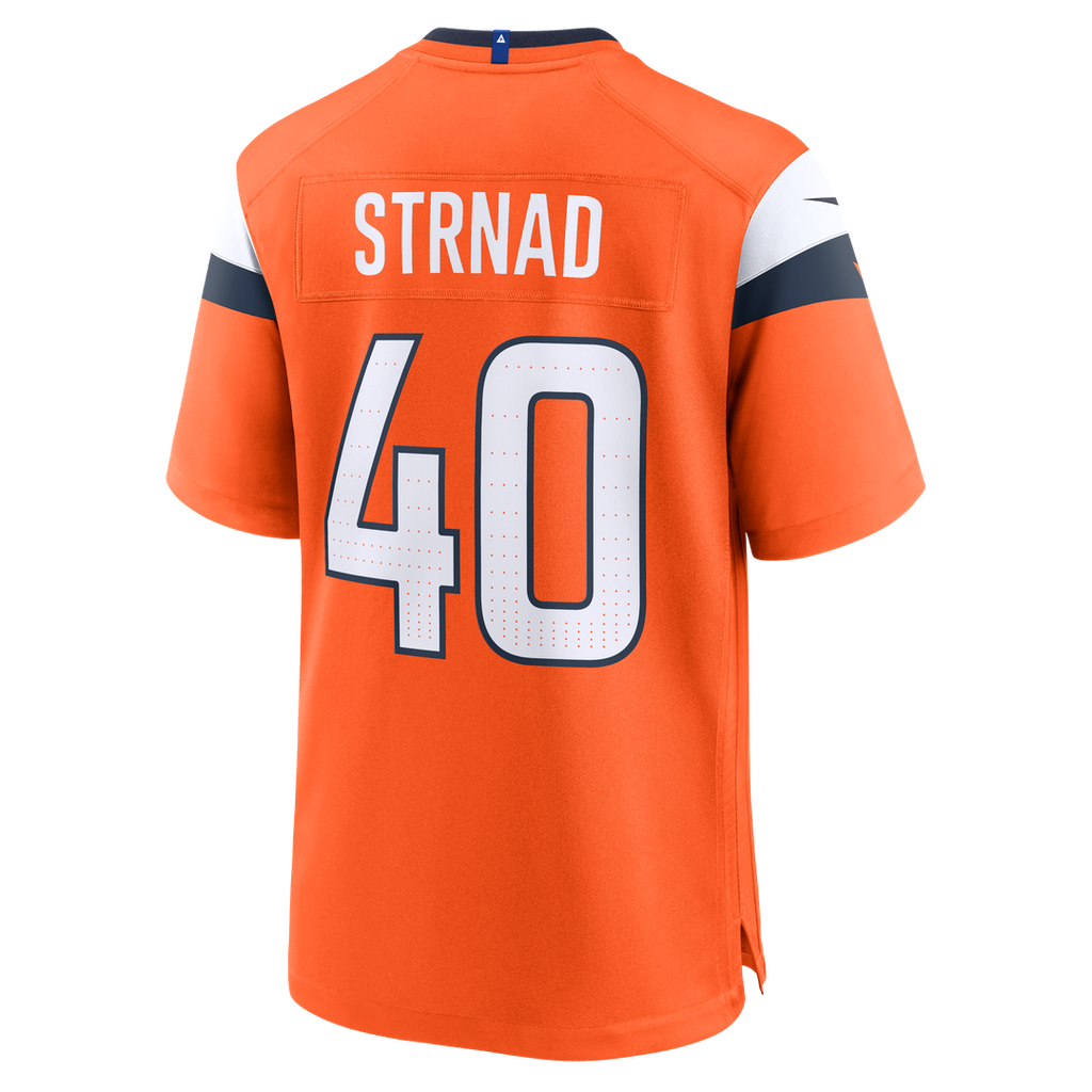 Men's Nike Denver Broncos Justin Strnad Orange Team Game NFL Jersey