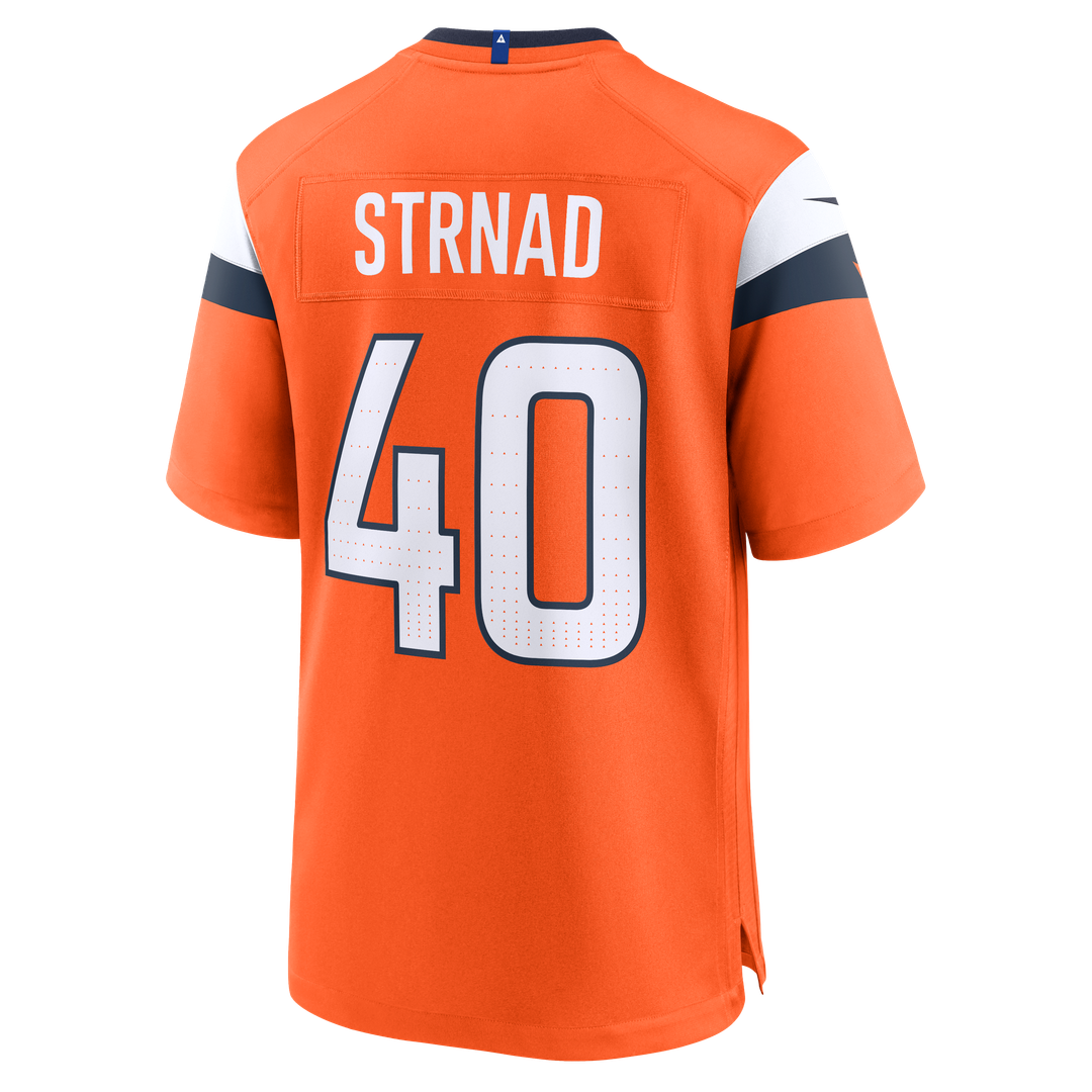 Men's Nike Denver Broncos Justin Strnad Orange Team Game NFL Jersey