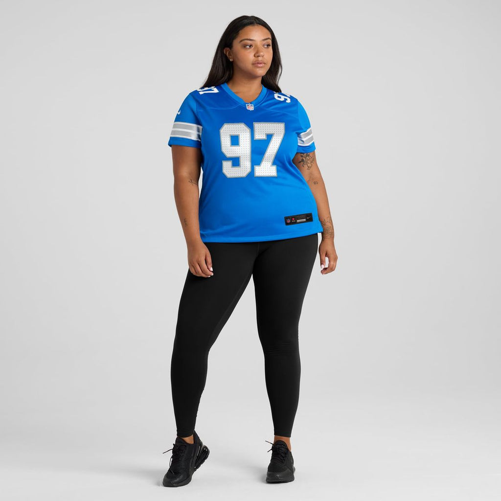 Women's Nike Detroit Lions Aidan Hutchinson Blue Game NFL Jersey