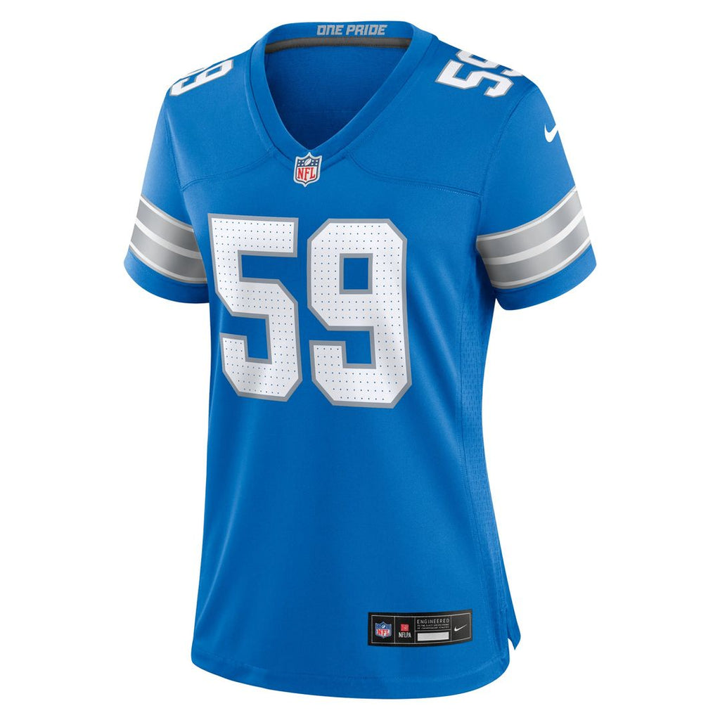 Women's Nike Detroit Lions Giovanni Manu Blue Team Game NFL Jersey