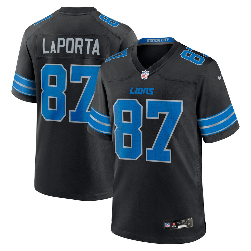 Men's Nike Detroit Lions Sam LaPorta Black 2nd Alternate Game NFL Jersey