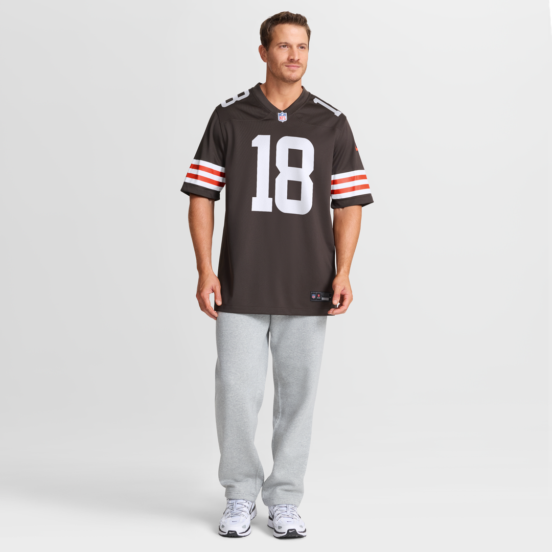 Men's Nike Cleveland Browns David Bell Brown Game NFL Jersey