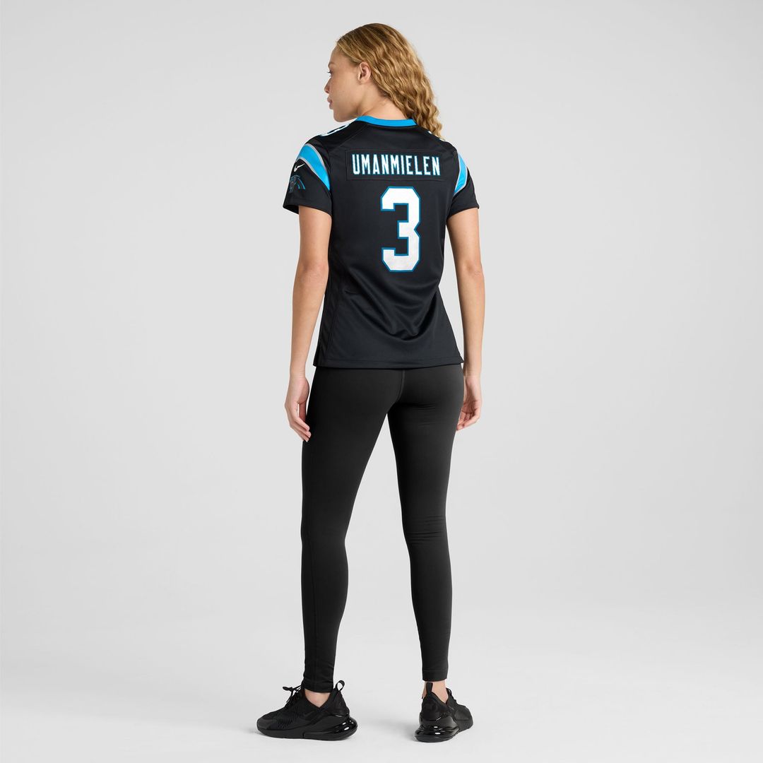 Women's Nike Carolina Panthers Princely Umanmielen Black Team Game NFL Jersey