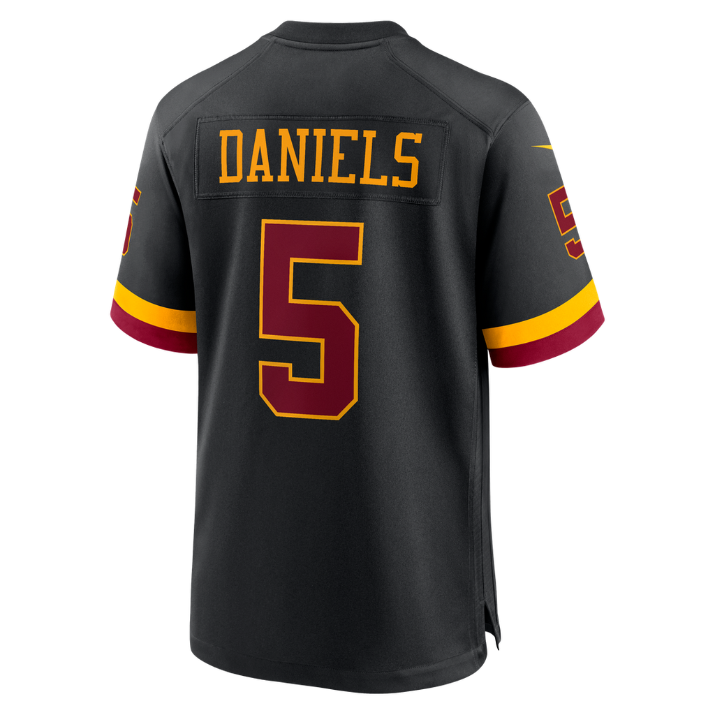Men's Nike Washington Commanders Hail Raiser Jayden Daniels Black Alternate Game NFL Jersey