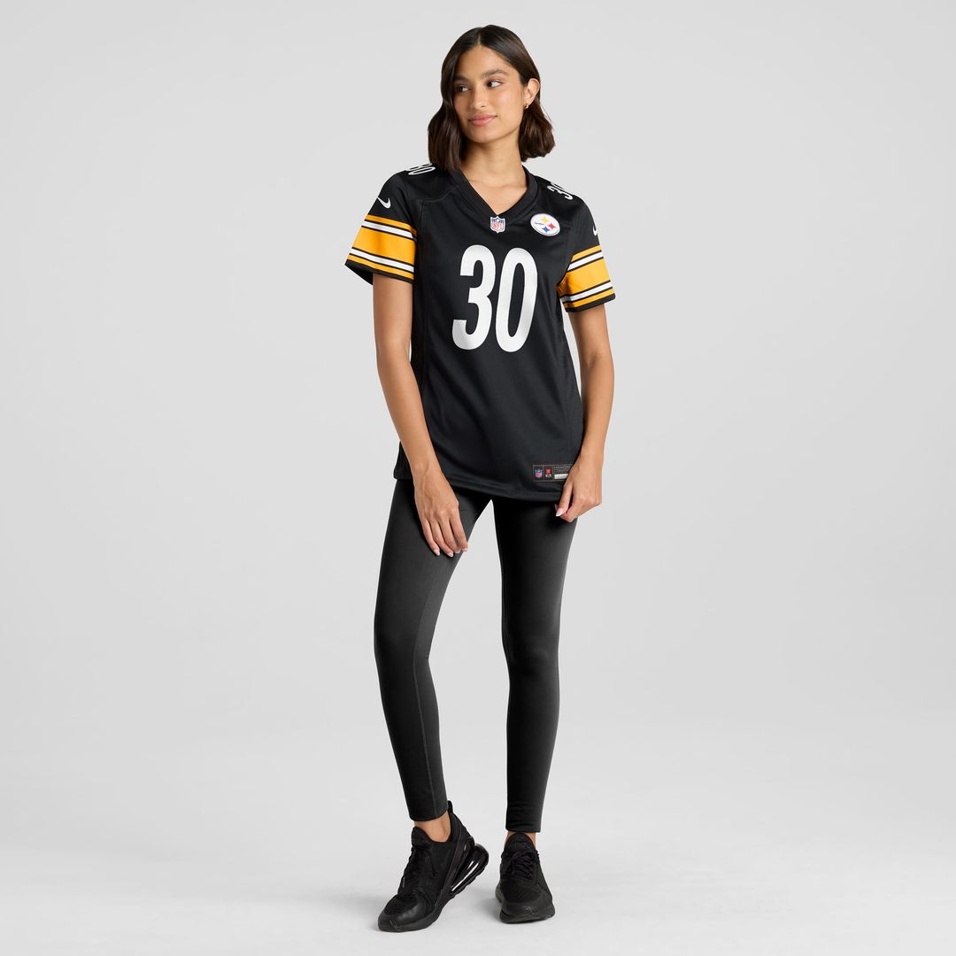 Women's Nike Pittsburgh Steelers Jaylen Warren Black Game Player NFL Jersey