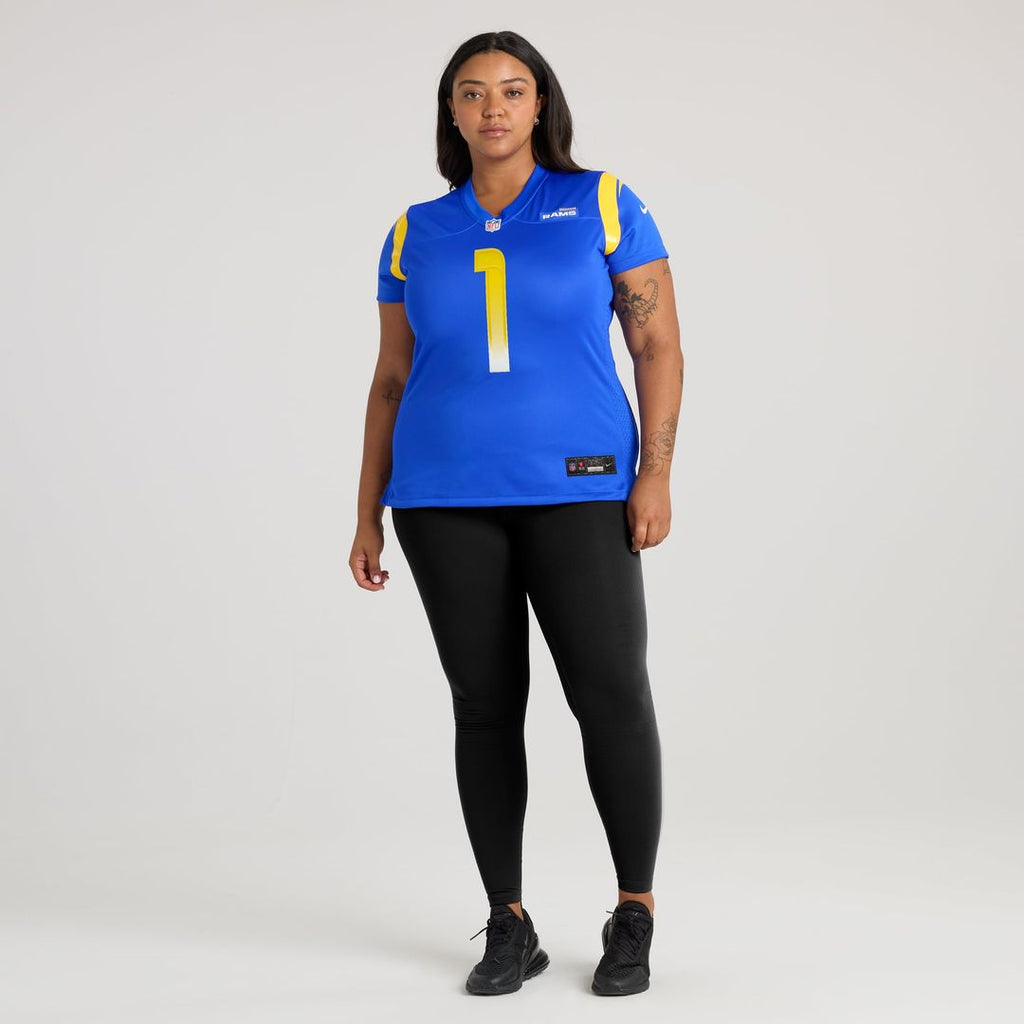 Women's Nike Los Angeles Rams Number 1 Bride Royal Game NFL Jersey