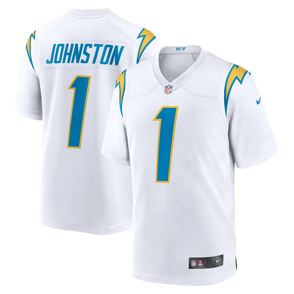 Men's Nike Los Angeles Chargers Quentin Johnston White Away Game NFL Jersey