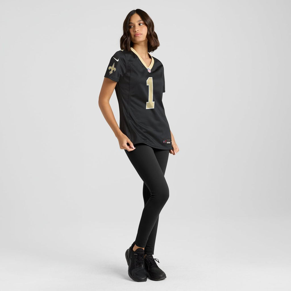 Women's Nike New Orleans Saints Number 1 Bride Black Game NFL Jersey
