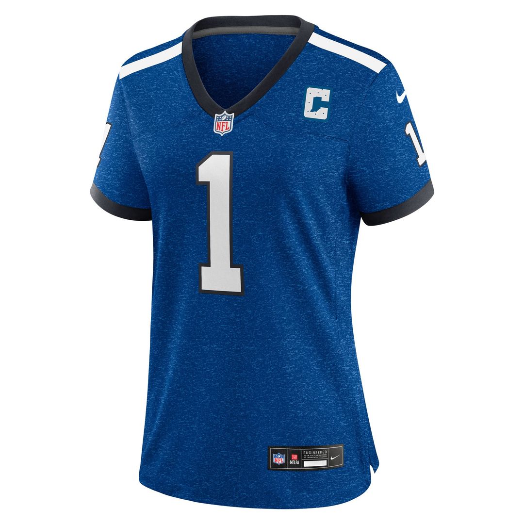 Women's Nike Indianapolis Colts Ahmad Sauce Gardner Heather Royal Alternate 2 Indiana Nights Game NFL Jersey