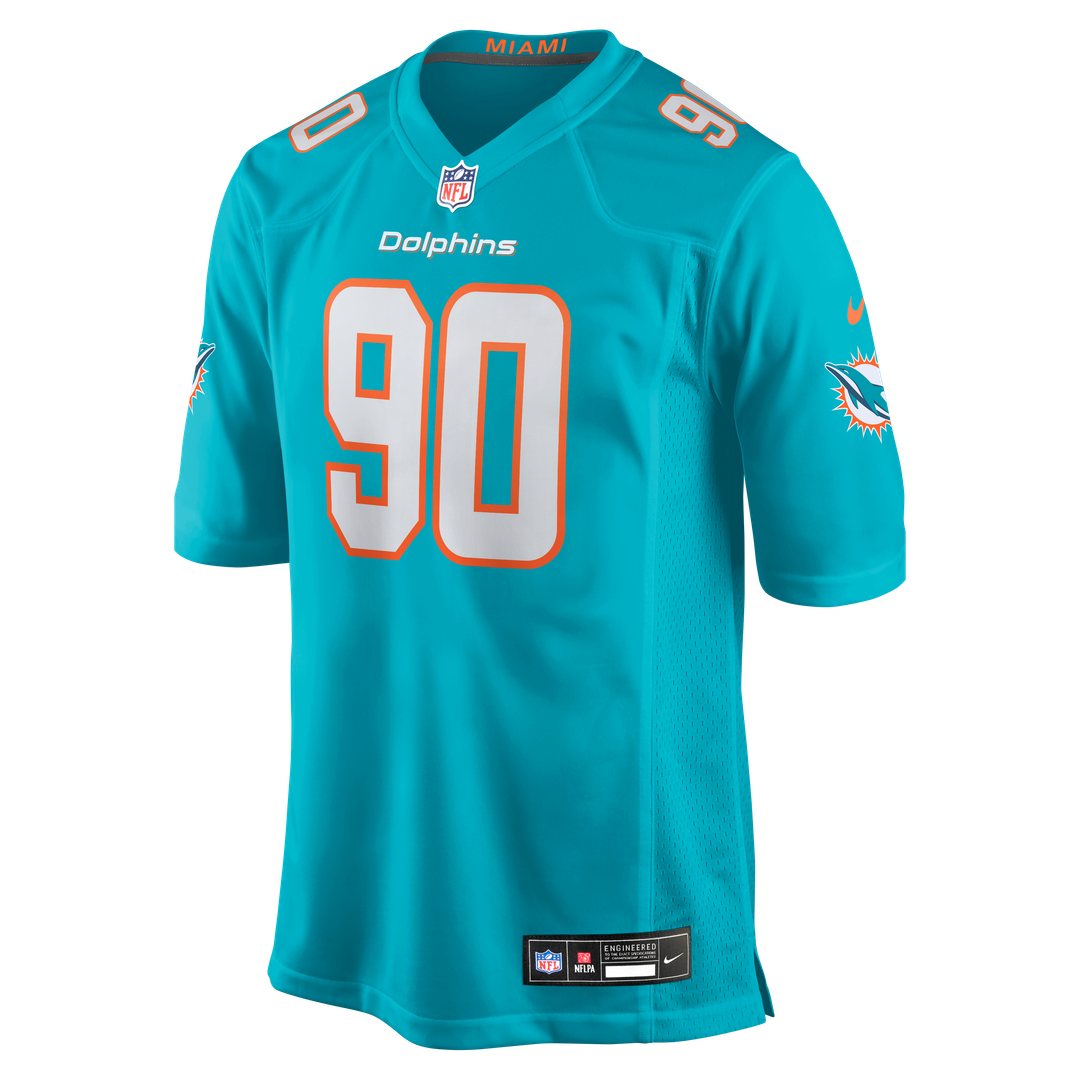Men's Nike Miami Dolphins Kenneth Grant Aqua Team Game NFL Jersey