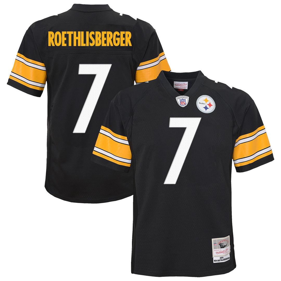 Youth Mitchell & Ness Pittsburgh Steelers Ben Roethlisberger Black 2004 Legacy Replica NFL Jersey