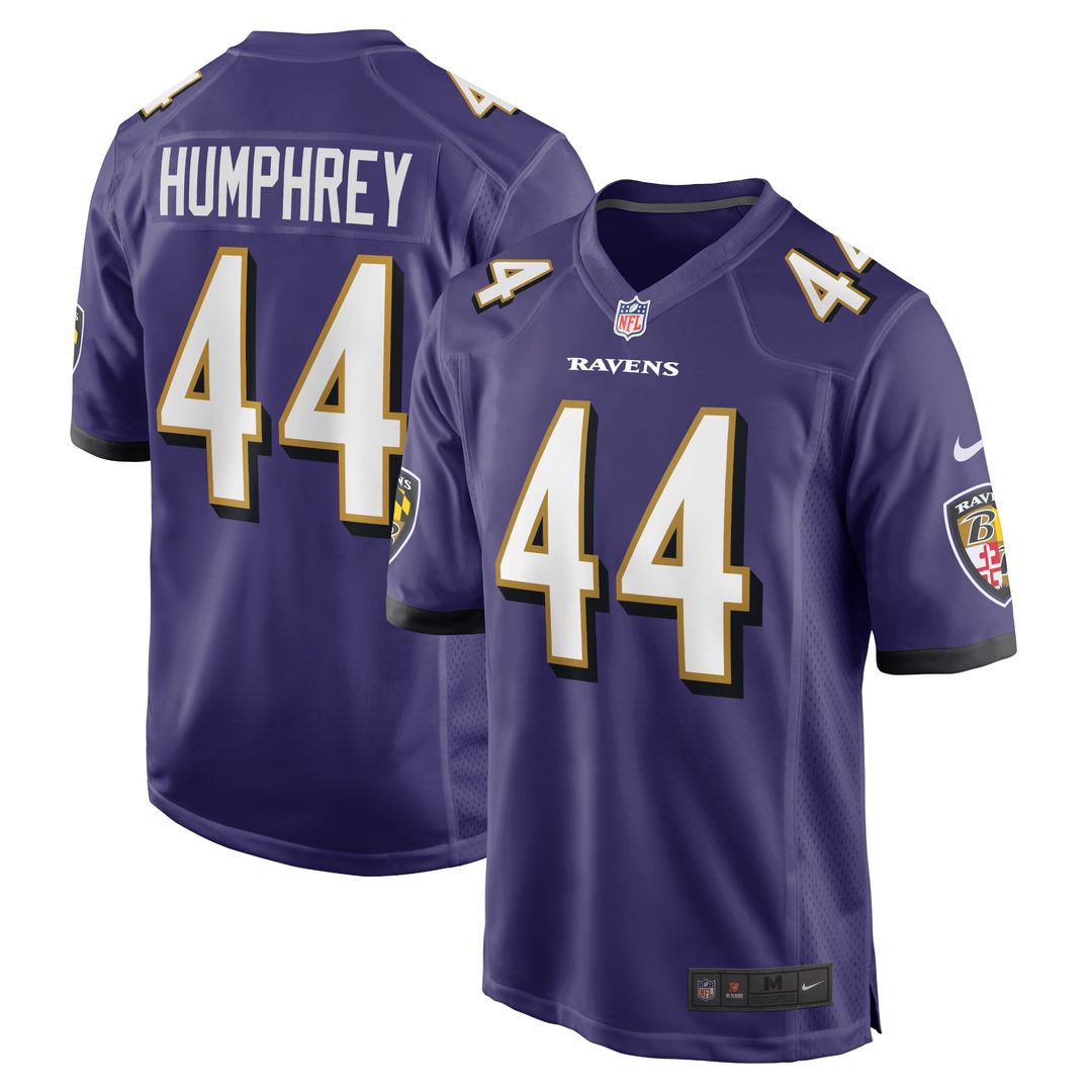 Men's Nike Baltimore Ravens Marlon Humphrey Purple Game Team NFL Jersey