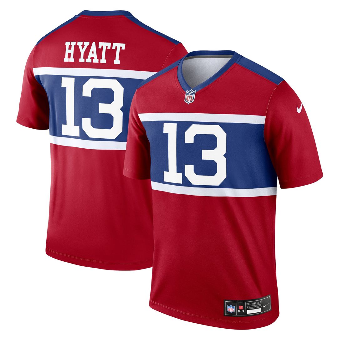 Men's Nike New York Giants Jalin Hyatt Red Legend Player NFL Performance Top