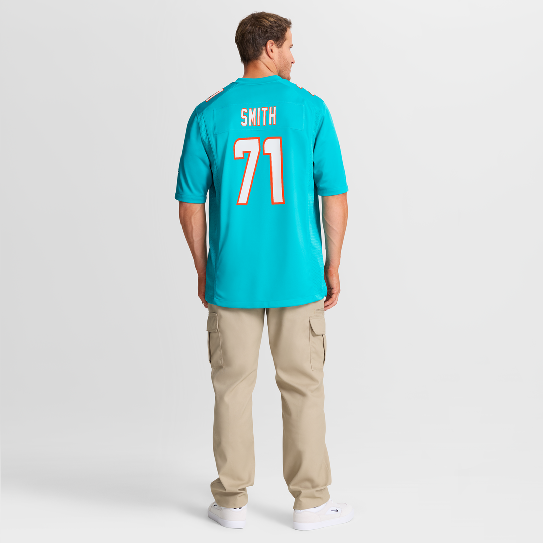 Men's Nike Miami Dolphins Kion Smith Aqua Game NFL Jersey