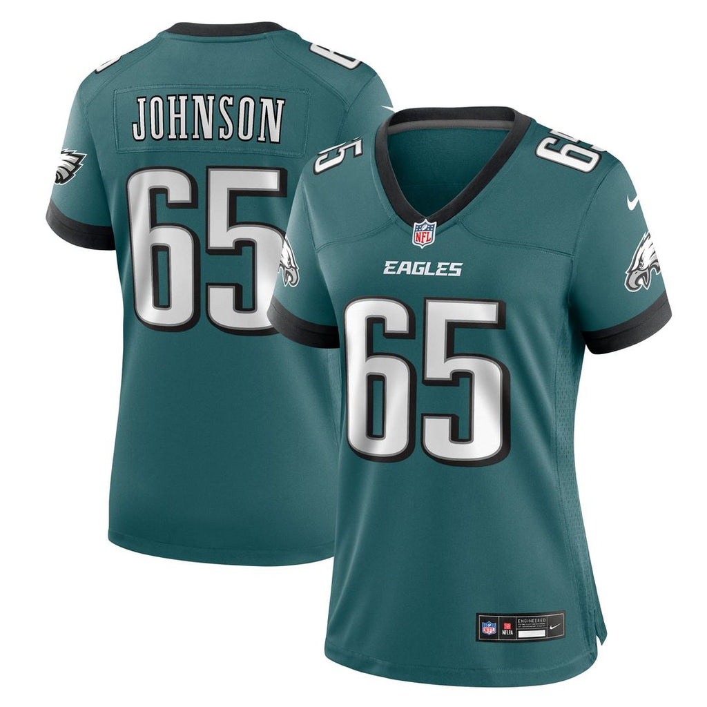 Women's Nike Philadelphia Eagles Lane Johnson Midnight Green Team Game NFL Jersey