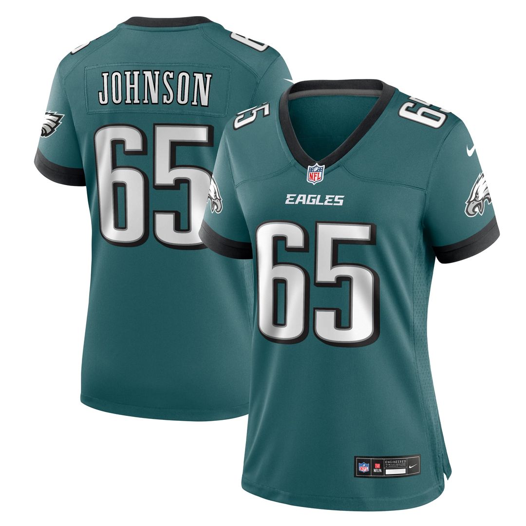 Women's Nike Philadelphia Eagles Lane Johnson Midnight Green Team Game NFL Jersey