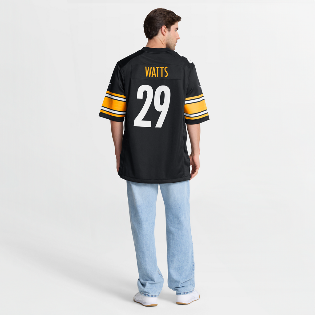 Men's Nike Pittsburgh Steelers Ryan Watts Black Game NFL Jersey