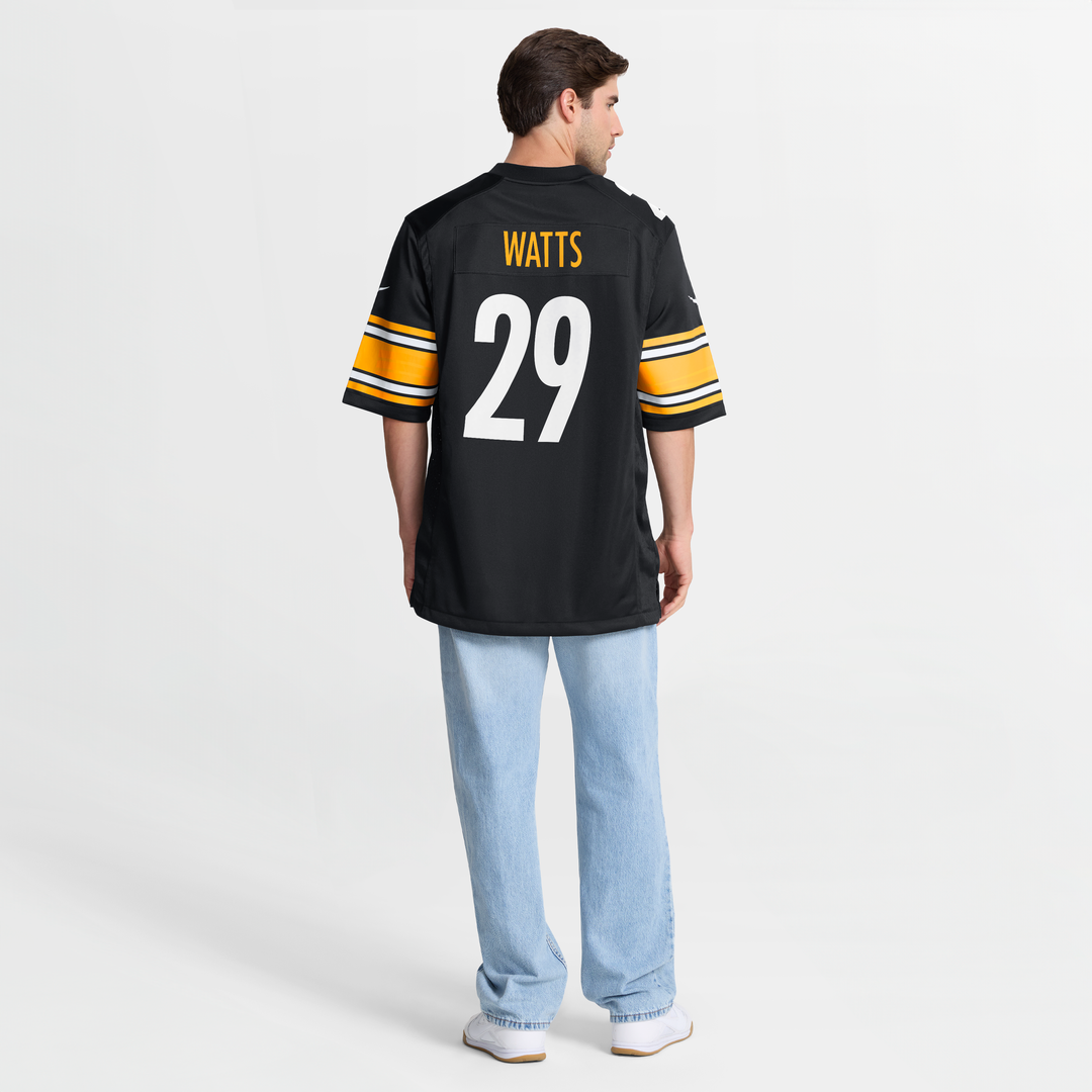 Men's Nike Pittsburgh Steelers Ryan Watts Black Game NFL Jersey