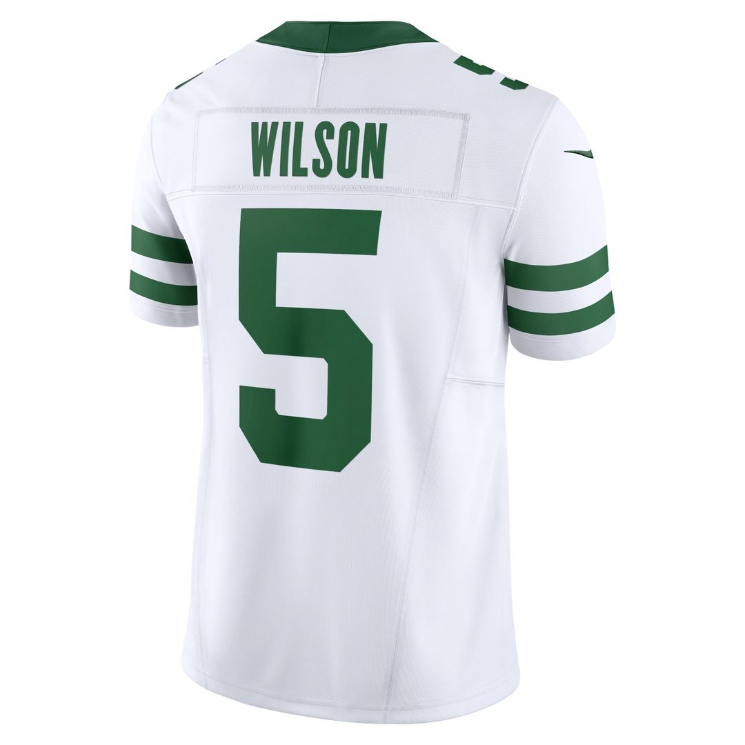 Men's Nike New York Jets Garrett Wilson Legacy White Vapor F.U.S.E. Limited NFL Jersey