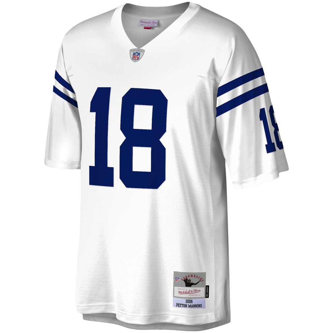 Men's Mitchell & Ness Indianapolis Colts Peyton Manning White Legacy Replica NFL Jersey