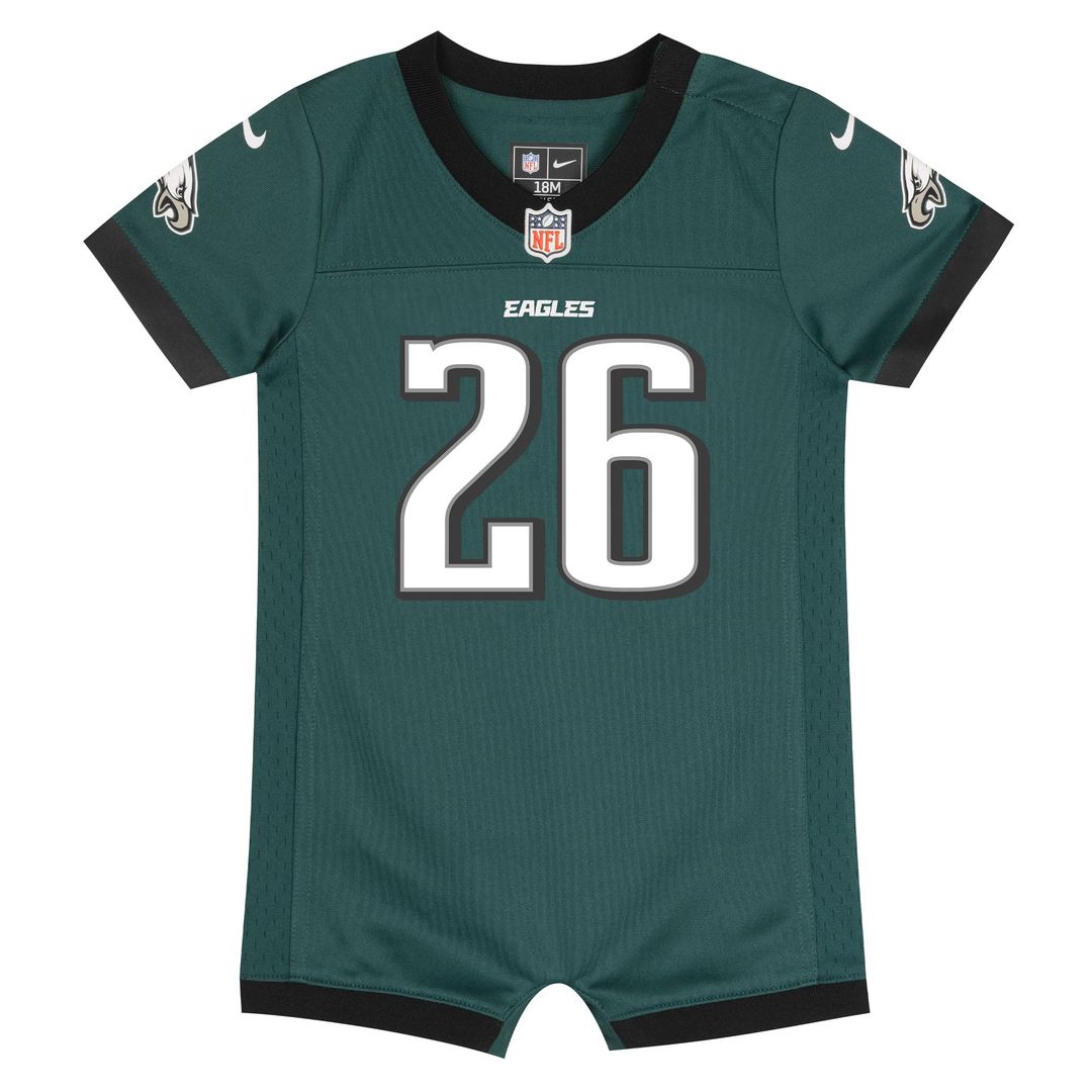 Infant Nike Philadelphia Eagles Saquon Barkley Midnight Green Newborn & Game Romper NFL Jersey