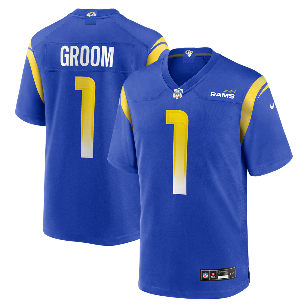 Men's Nike Los Angeles Rams Number 1 Groom Royal Game NFL Jersey