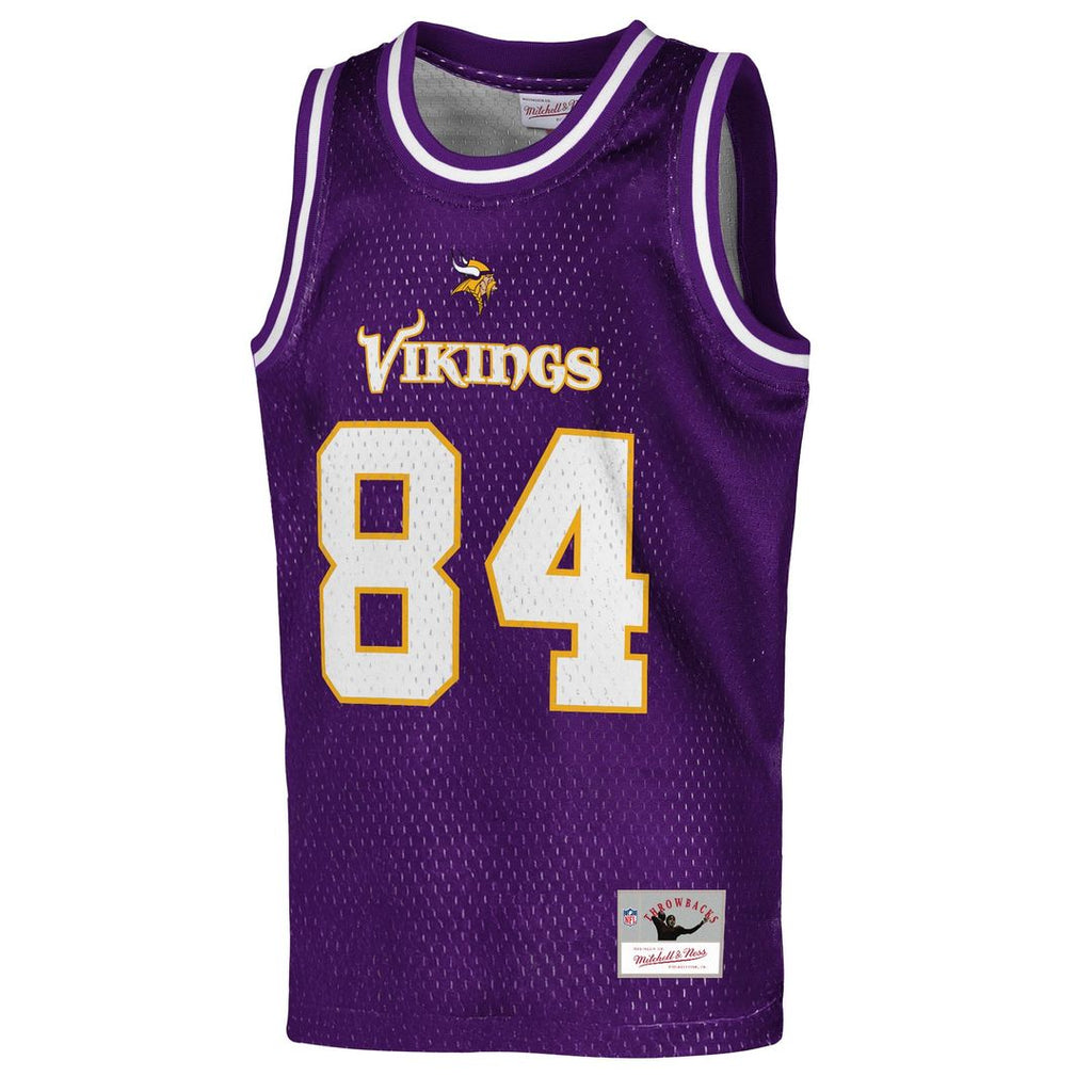 Youth Mitchell & Ness Minnesota Vikings Randy Moss Purple Retired Player NFL Basketball Fashion NFL Jersey