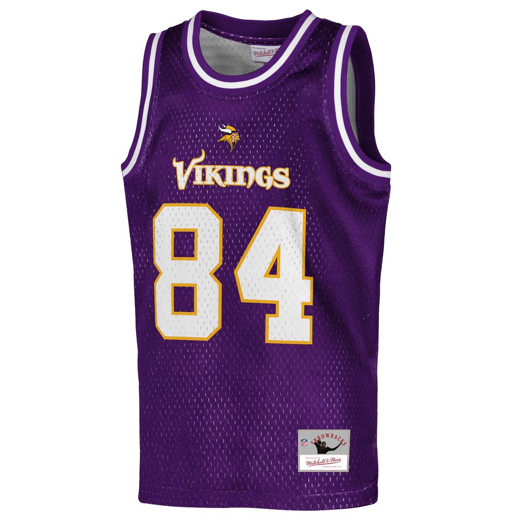 Youth Mitchell & Ness Minnesota Vikings Randy Moss Purple Retired Player NFL Basketball Fashion NFL Jersey