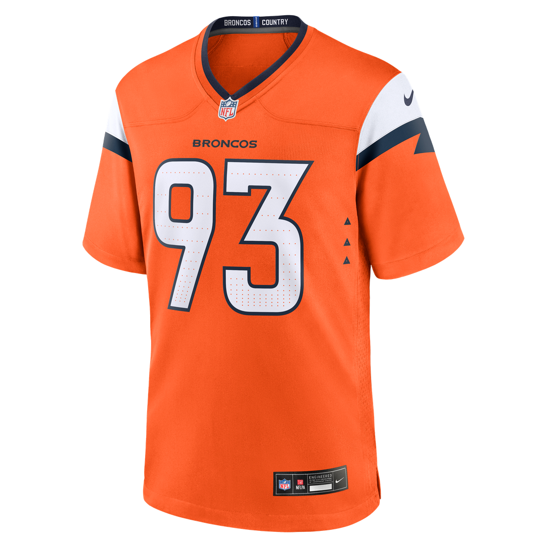 Men's Nike Denver Broncos D.J. Jones Orange Team Game NFL Jersey