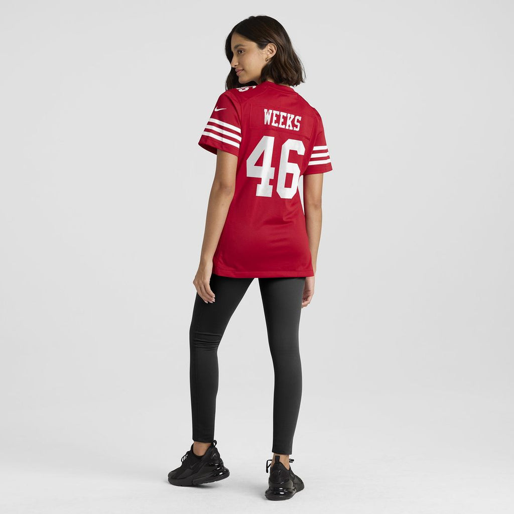 Women's Nike San Francisco 49ers Jon Weeks Scarlet Team Game NFL Jersey