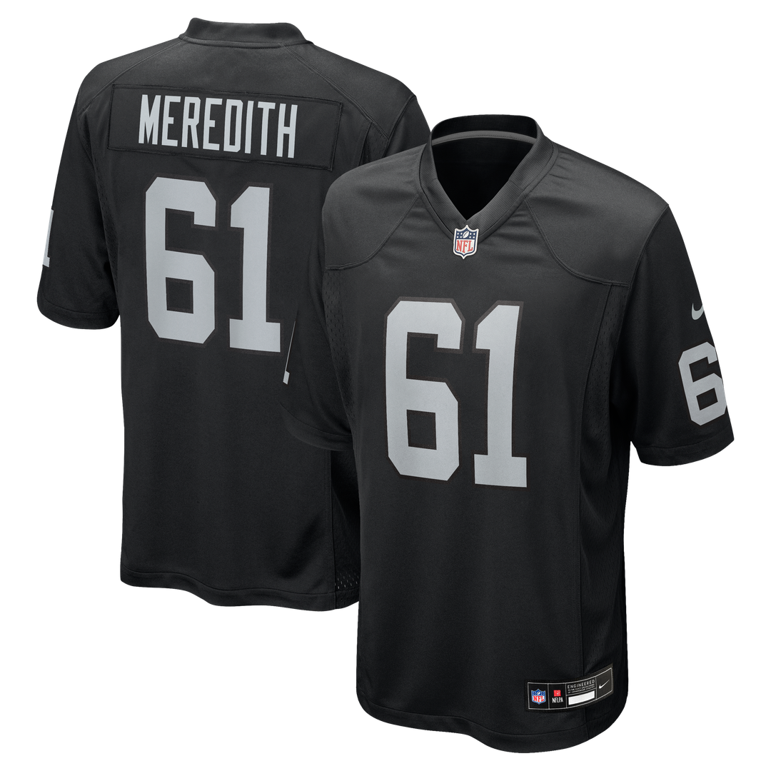 Men's Nike Las Vegas Raiders Jordan Meredith Black Game Player NFL Jersey