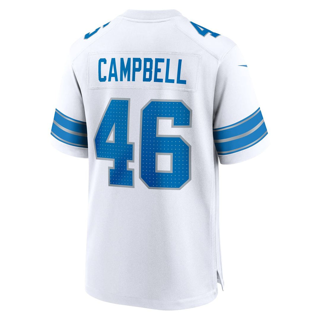 Men's Nike Detroit Lions Jack Campbell White Game NFL Jersey