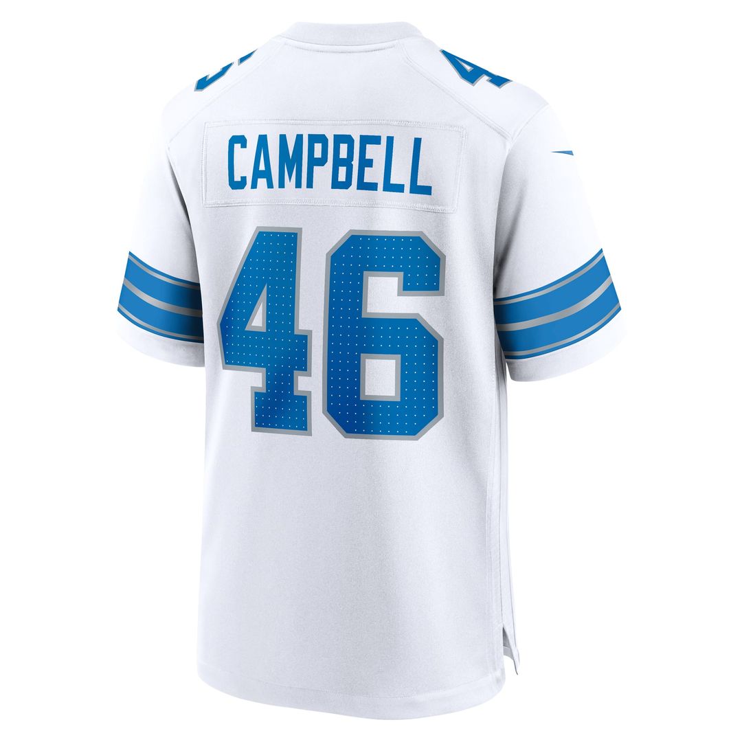 Men's Nike Detroit Lions Jack Campbell White Game NFL Jersey