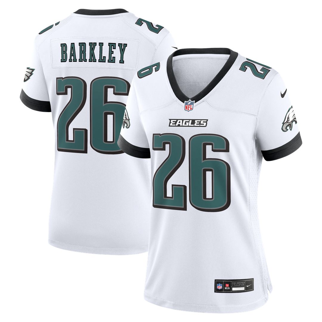 Women's Nike Philadelphia Eagles Saquon Barkley White Game NFL Jersey