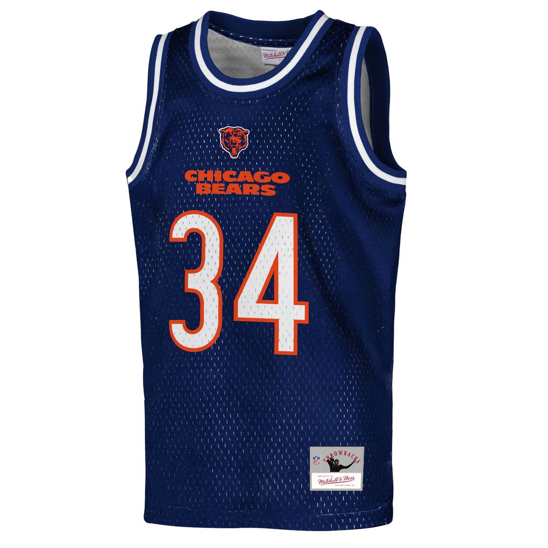 Youth Mitchell & Ness Chicago Bears Walter Payton Navy Retired Player NFL Basketball Fashion NFL Jersey