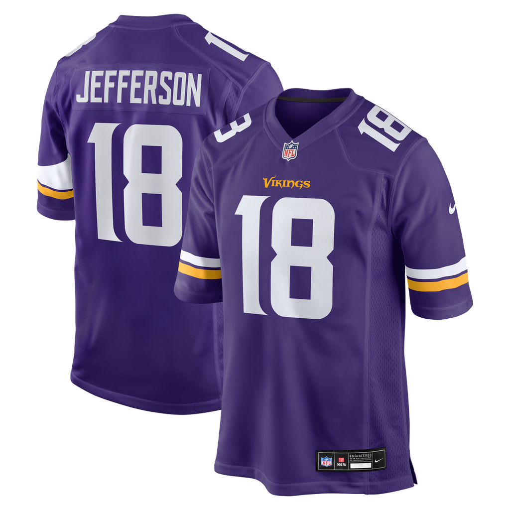 Men's Nike Minnesota Vikings Justin Jefferson Purple Game NFL Jersey